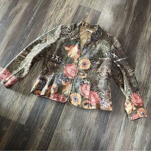 Coldwater Creek (16) Bohemian Tapestry Jacket - Floral, Boho Chic, Statement